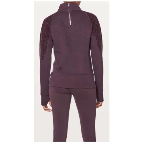 Lululemon Floral Flock Pullover Black Cherry Size 8/M {Read} - Picture 2 of 13